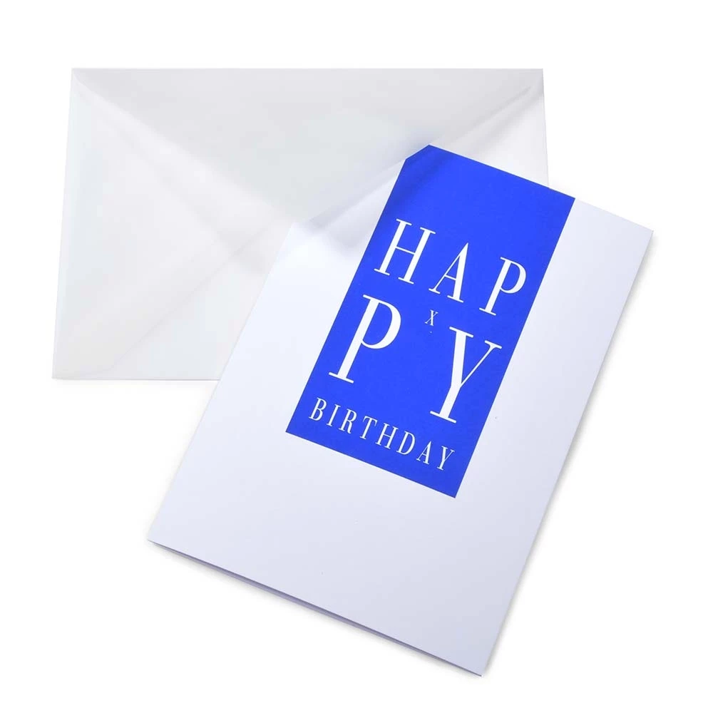 Birthday card Happy X-Birthday blue A5