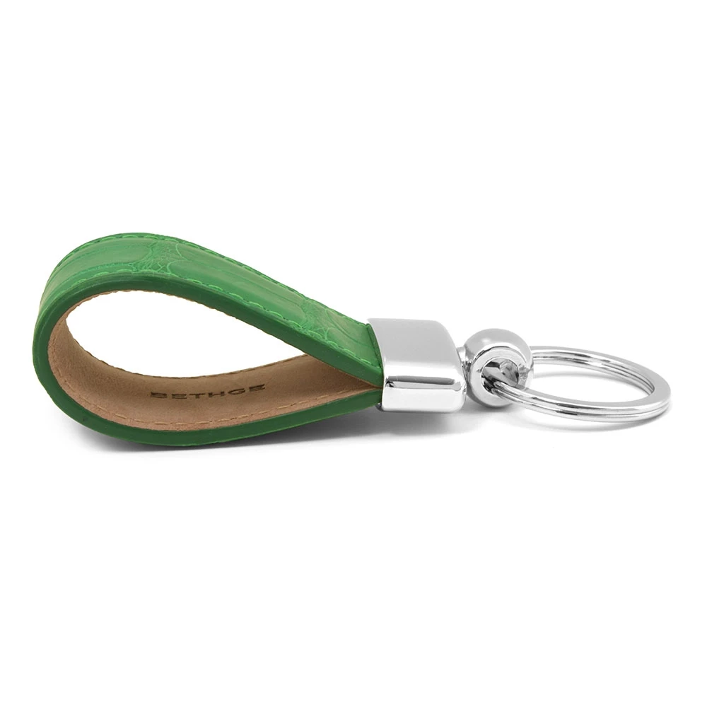 Key Ring, alligator leather, green
