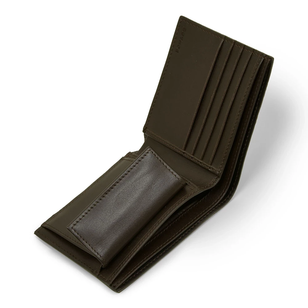 Wallet with Coin Pocket, stingray leather, dark brown