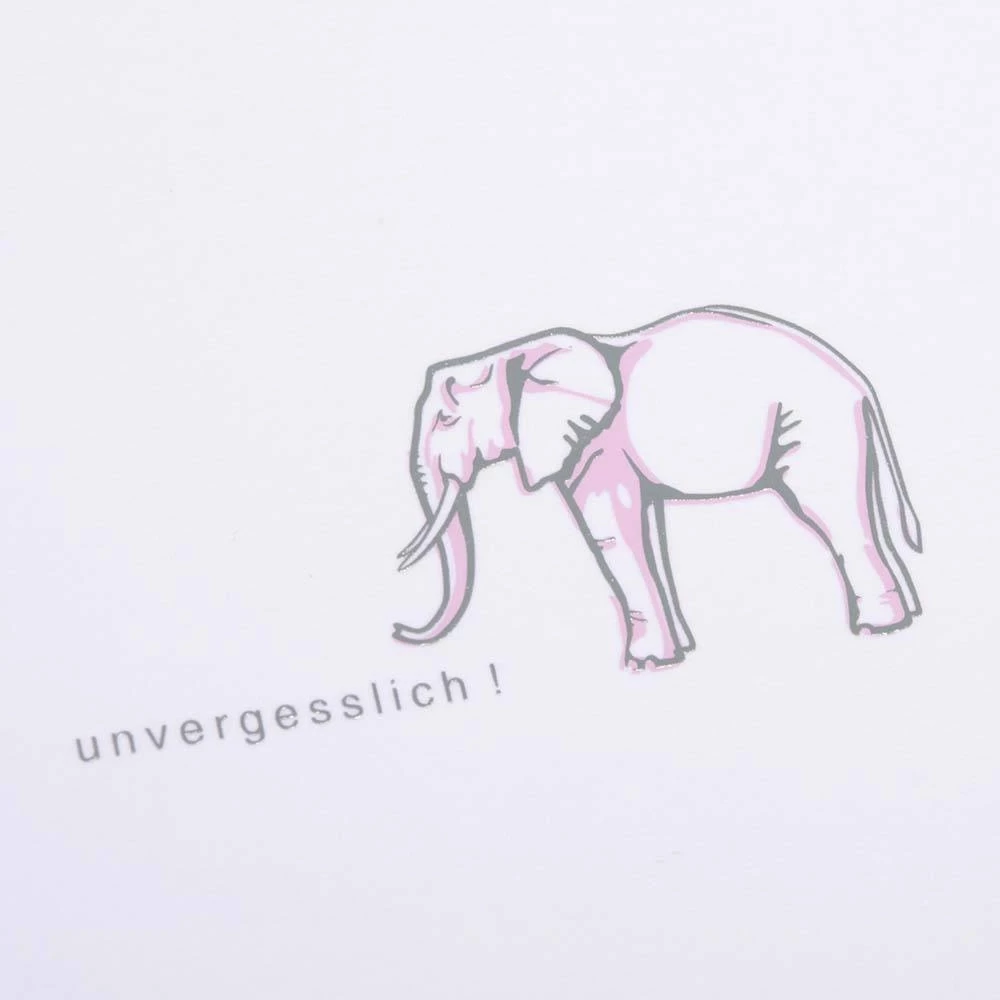 Greeting card elephant unvergesslich !