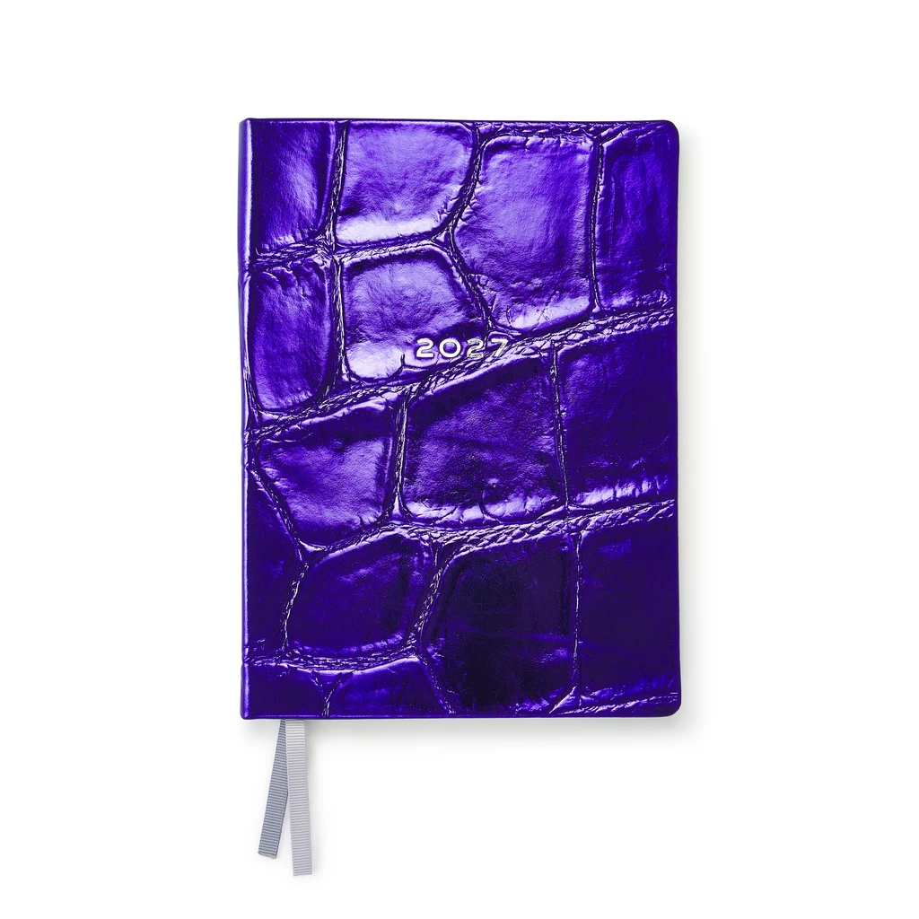 Weekly Planner Notes 2027 Violet Leather