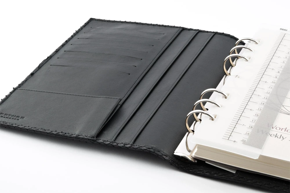 Daily Planner, python leather, black
