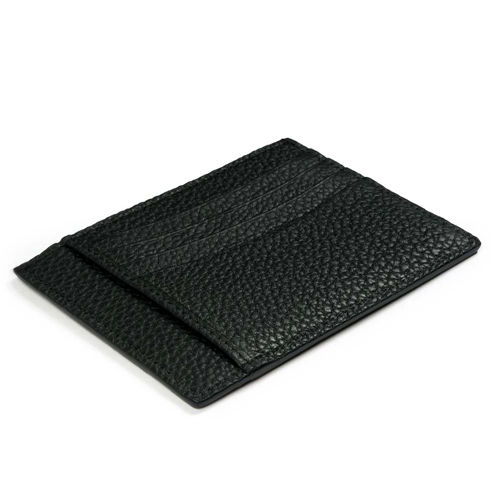 Card Wallet Adri, 8 cc, leather, flat, black