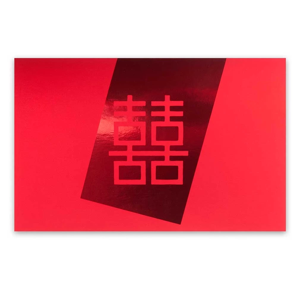 Greeting card double happiness pure velvet red
