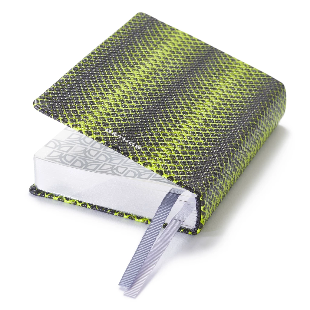 Pocket Daily Planner 2027 - One Day Per Page - Leather - Green Viper - 9.5 x 13 cm