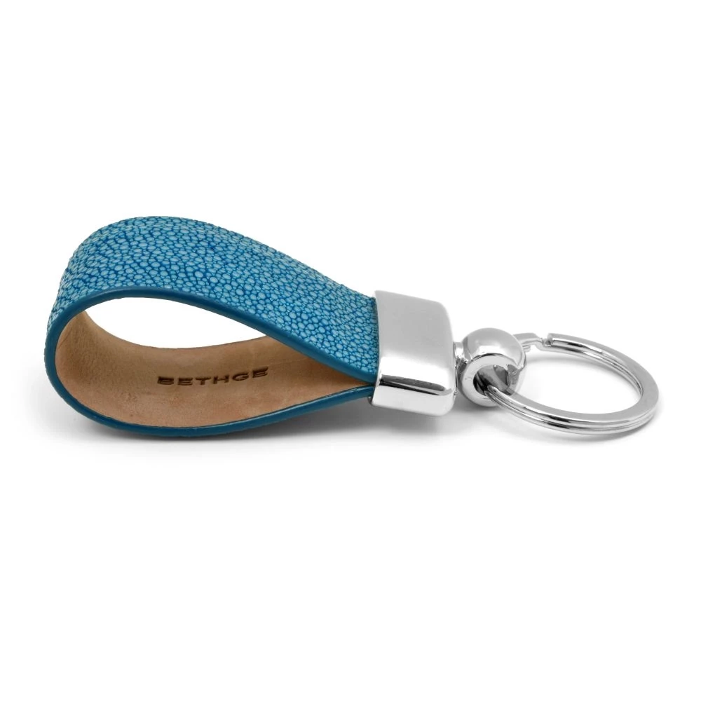 Key Ring, stingray leather, turquoise
