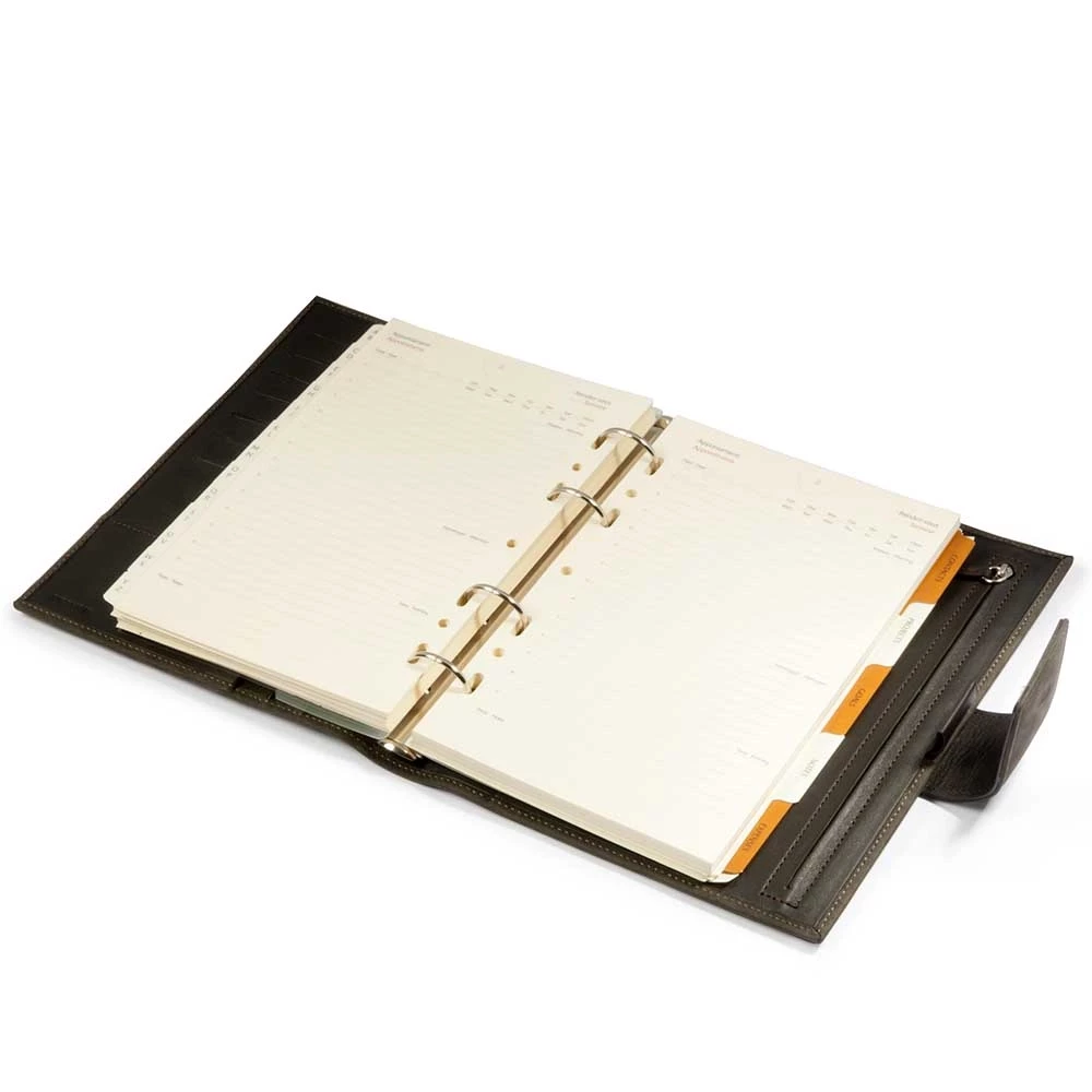 System Planner, stingray leather, black
