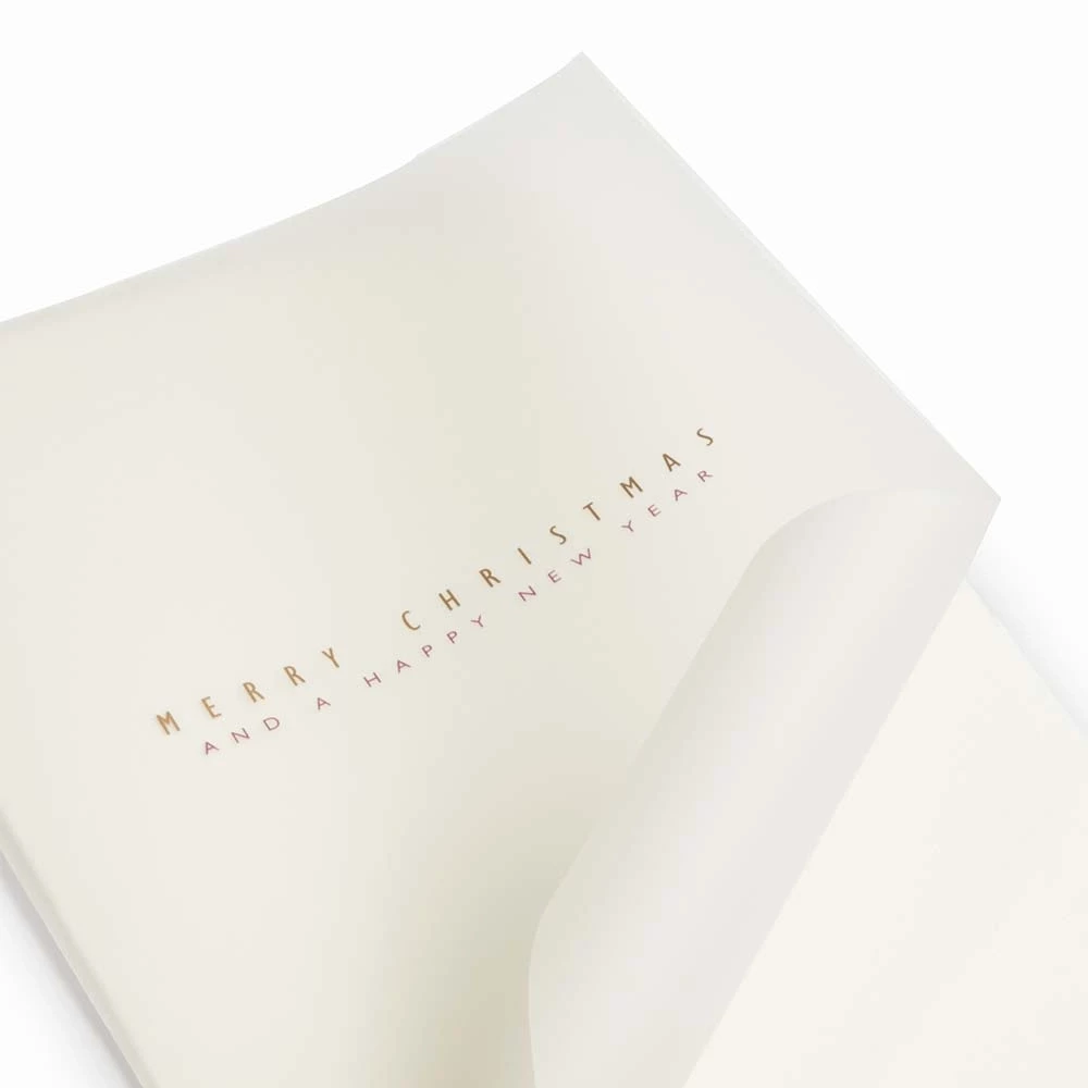 Christmas card Merry Christmas and Happy New Year laid paper