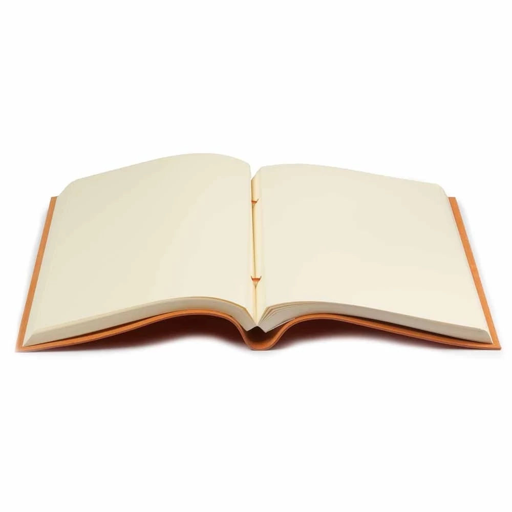 Sketchbook Quadernone, leather, large, orange