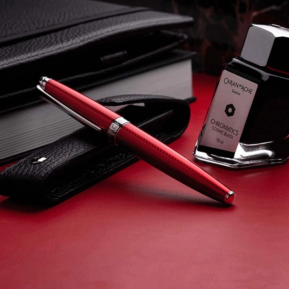 Caran d'Ache Léman Rouge C Rollerball, red silv./rhod.