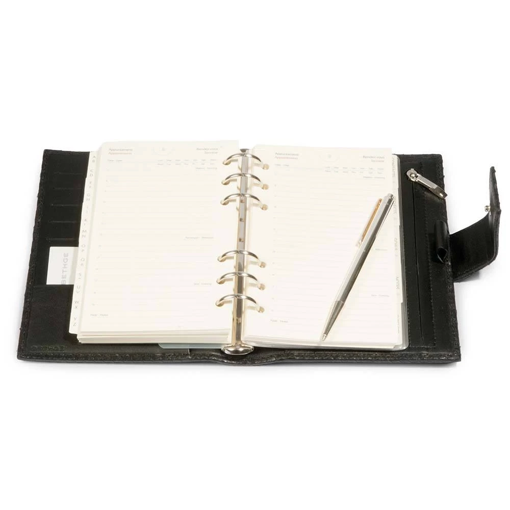 Personal Organiser, python leather, black