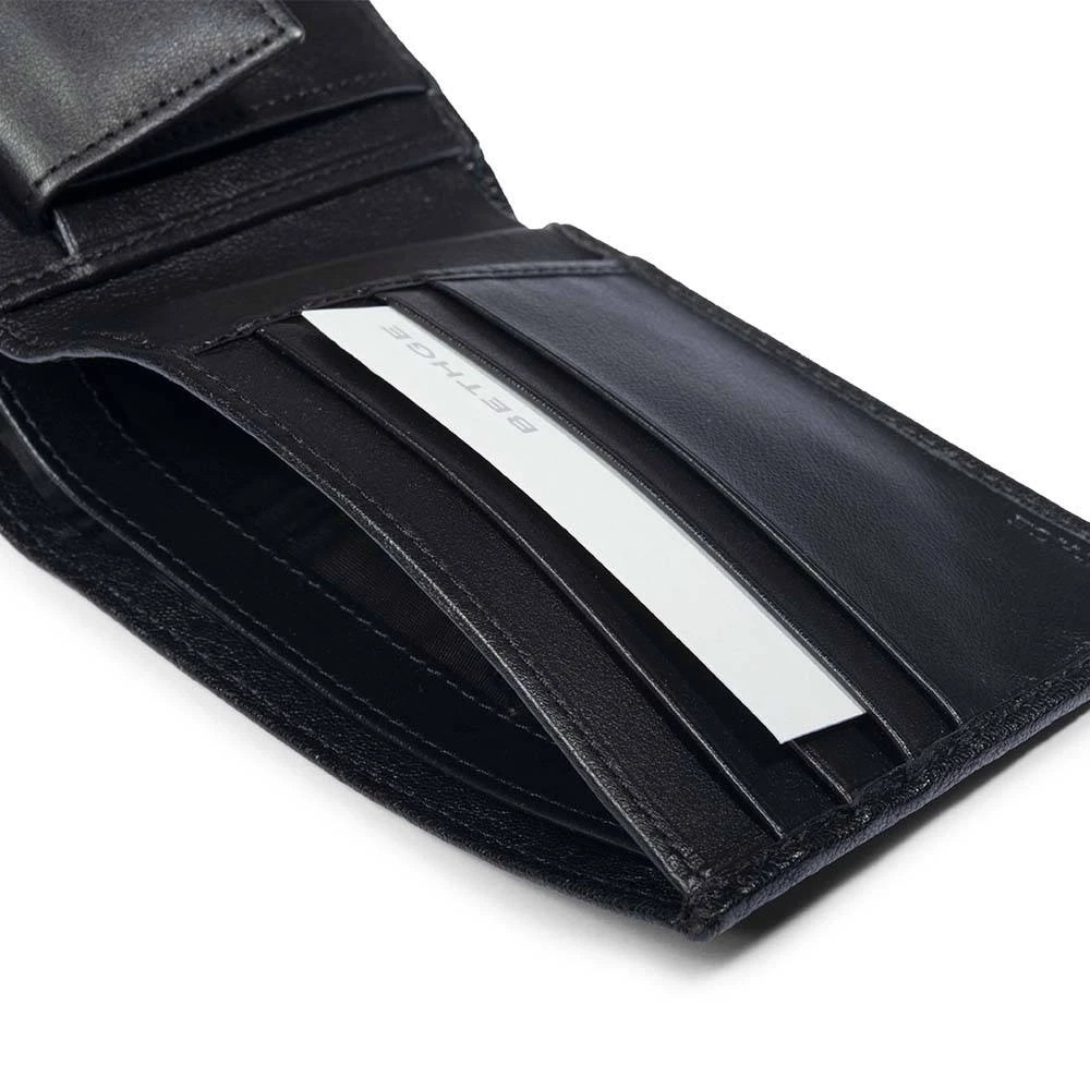 Wallet with Coin Pocket, leather Granbury, black