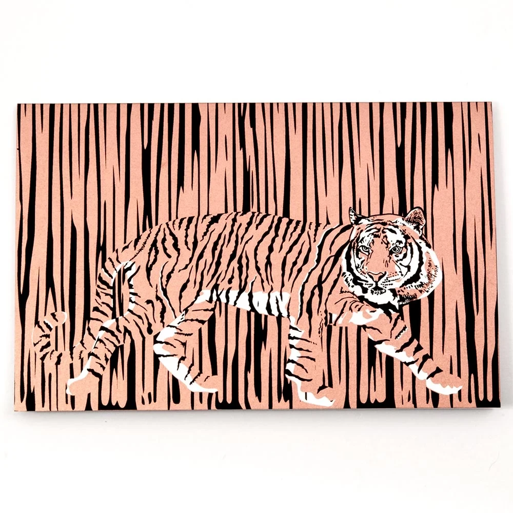 Greeting card jungle tiger copper