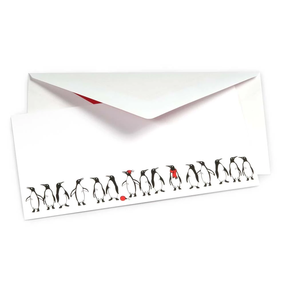 Christmas card penguin party