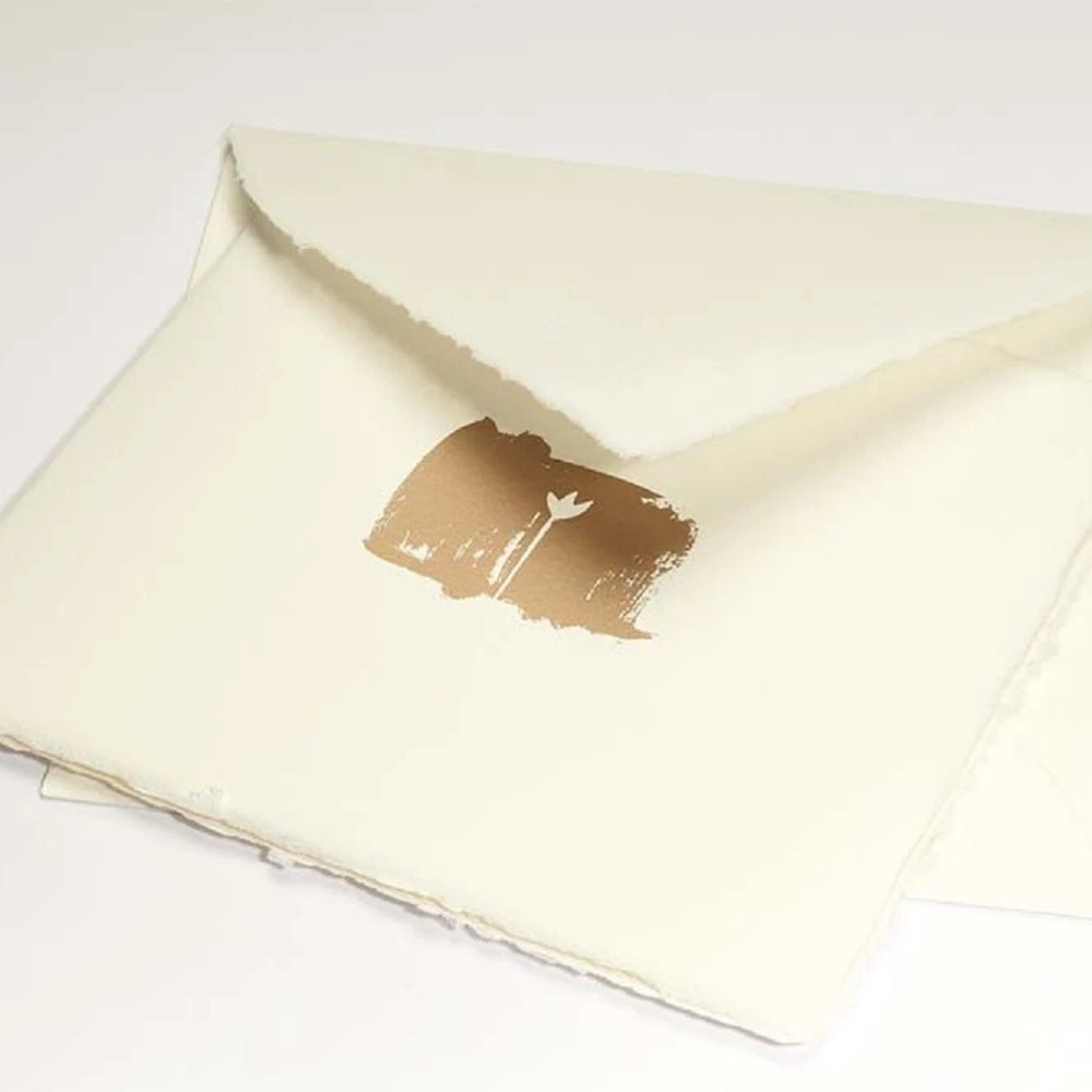 Greeting card lonely tulip laid paper