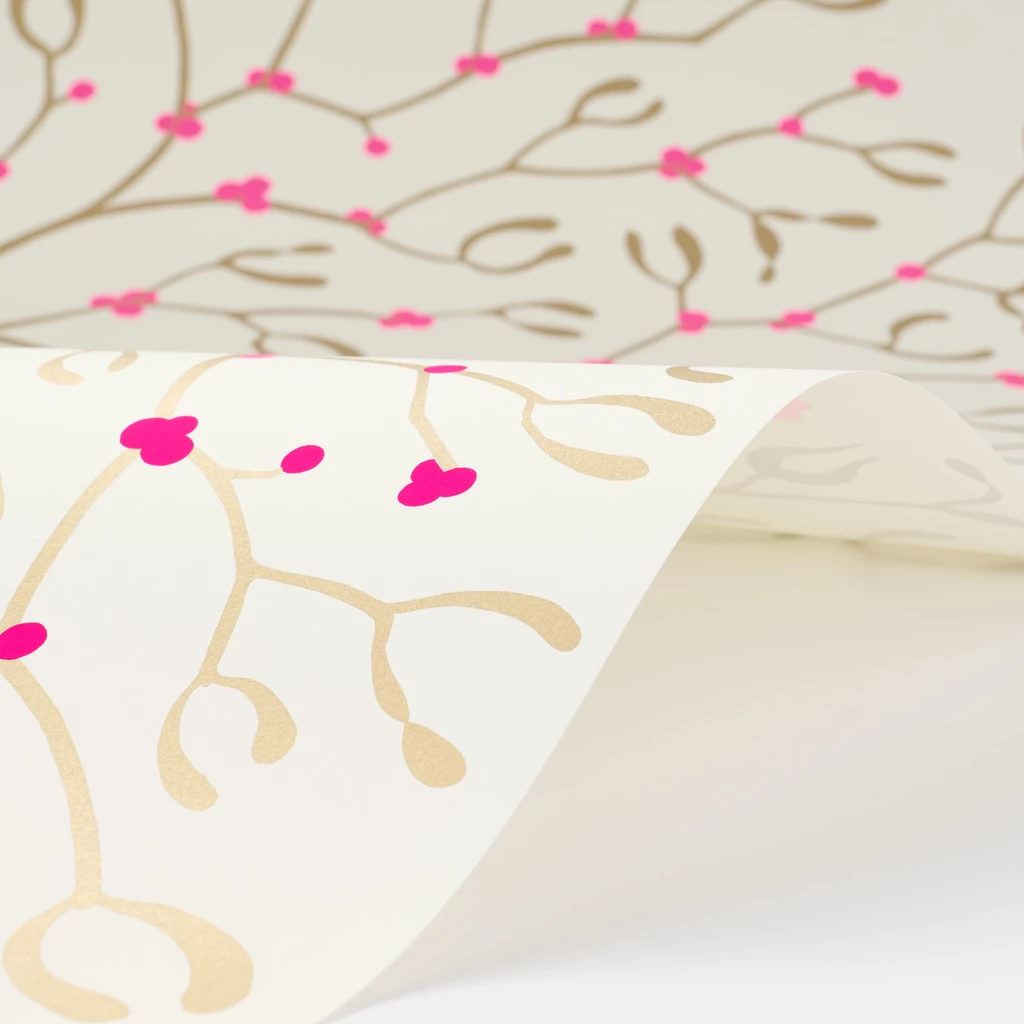 Wrapping paper mistletoe ivory 50 x 70 cm, 3 sheets