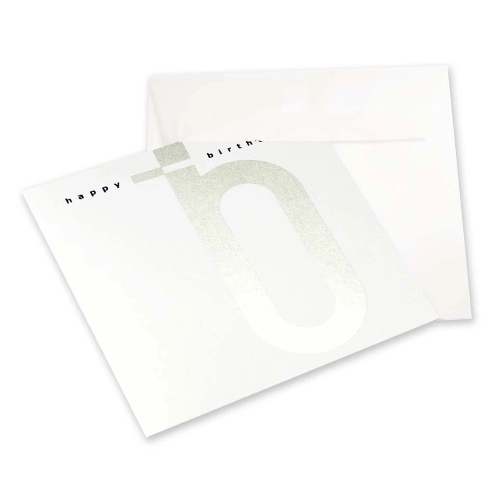 Greeting card letter happy birthday silver/black