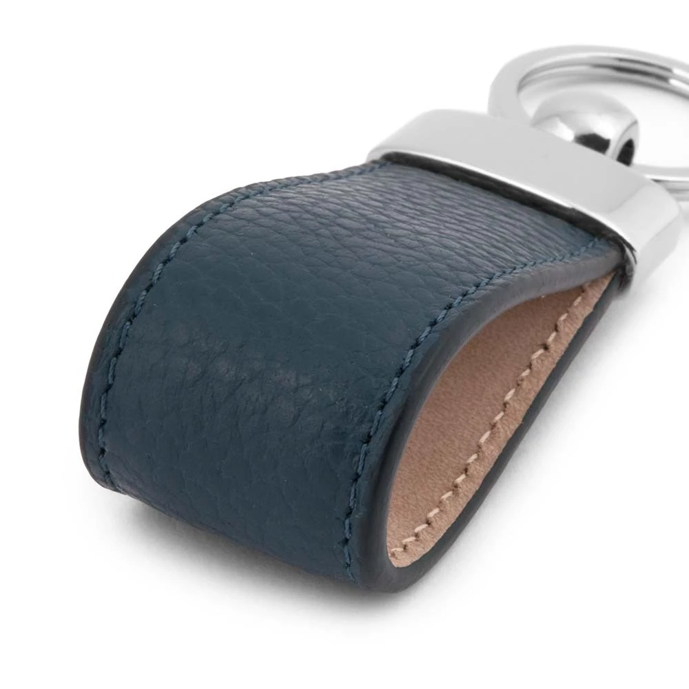 Key Ring Adri, leather, navy blue
