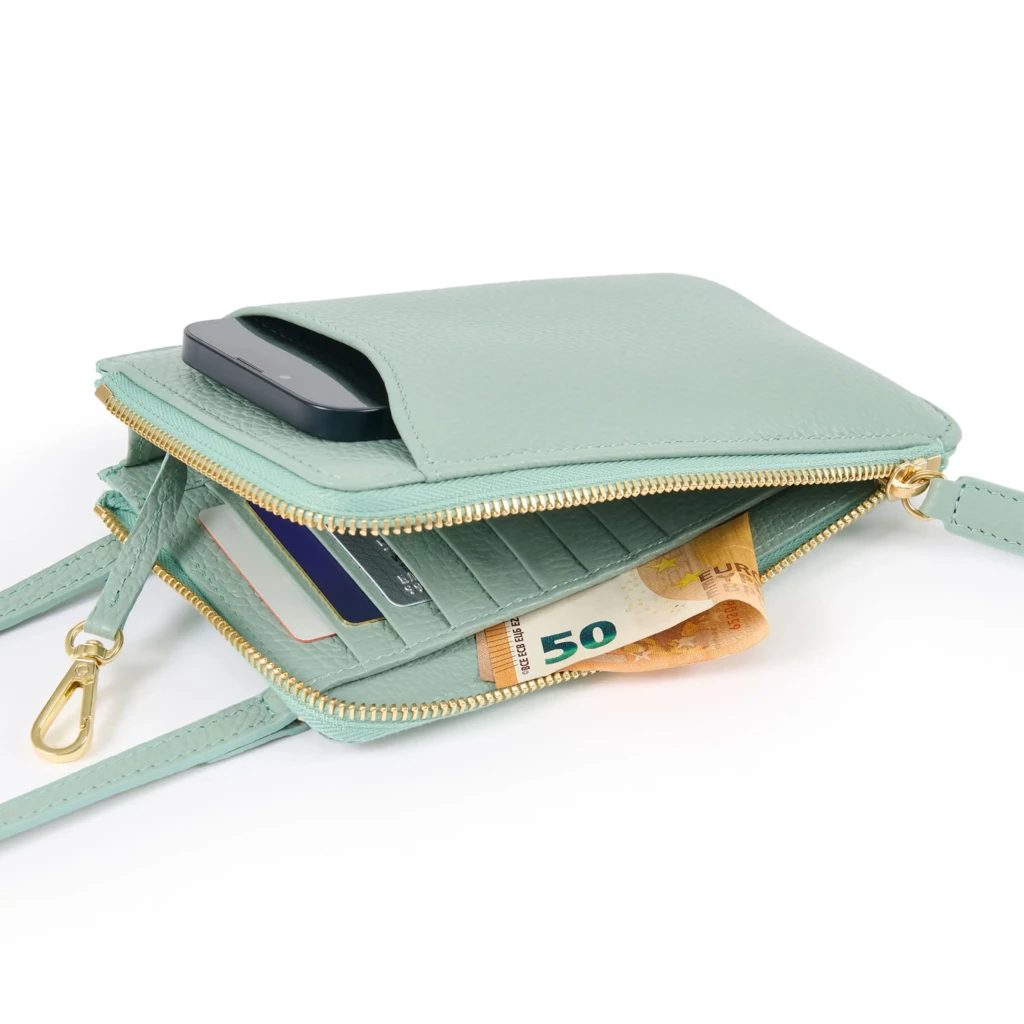 Adri Leather Crossbody Bag – Sage Green
