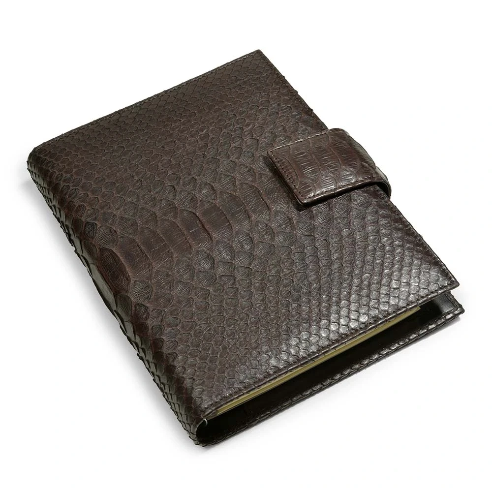 Daily Planner, python leather, brown