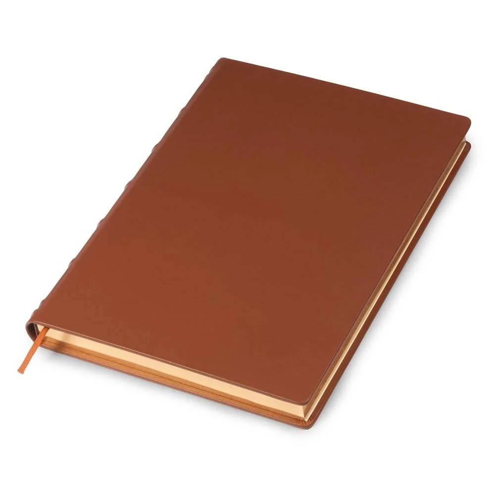 Guest Book with Gilt Edges, 144 pages, leather, A4, brandy
