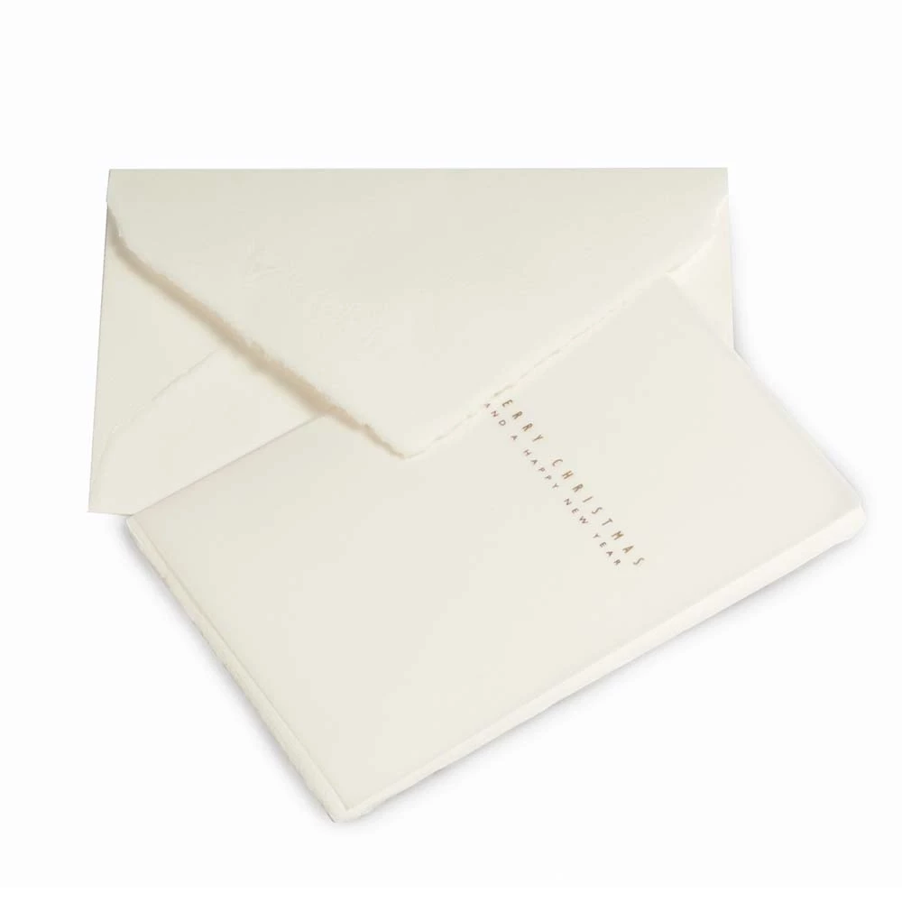 Christmas card Merry Christmas and Happy New Year laid paper