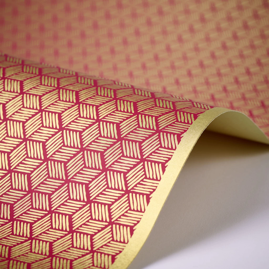 Wrapping paper bamboo gold 50   x 70 cm, 3 sheets