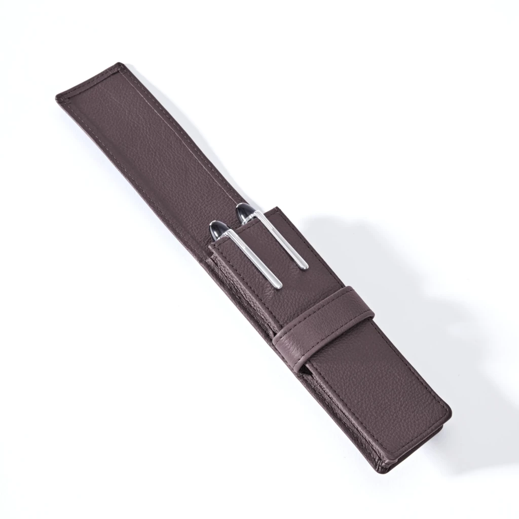 Pen Case for 2 Pens, Kollektion 1977, leather, brown