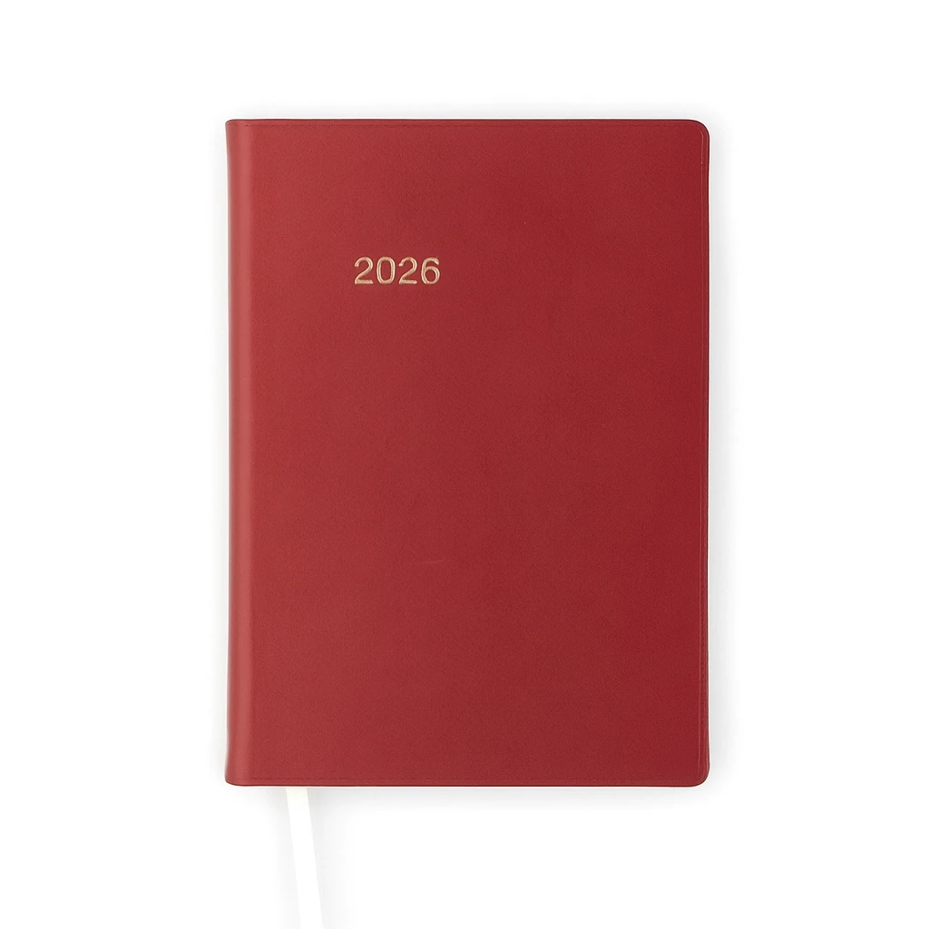 Edition C weekly calendar 2026 faux leather TeBeskin ruby red