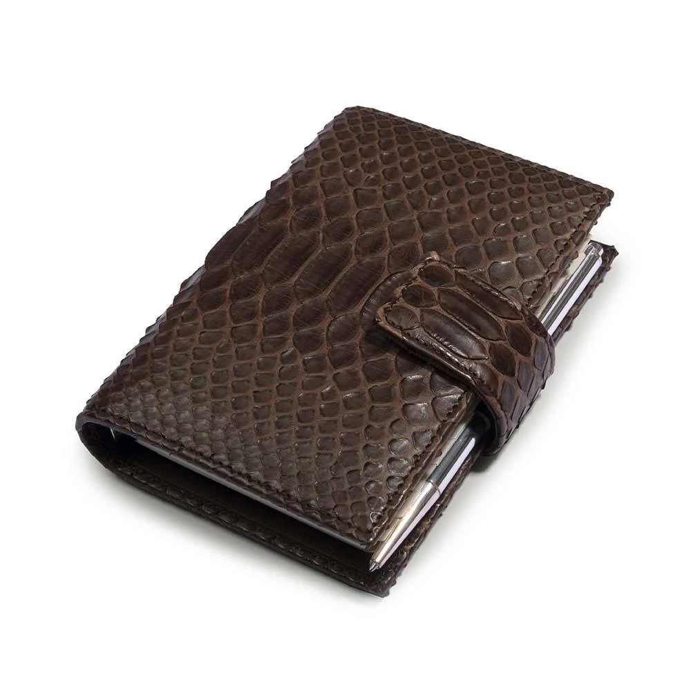 Pocket Organiser, python leather, brown