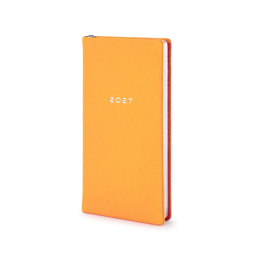 Pocket Datebook 2027 Orange Leather