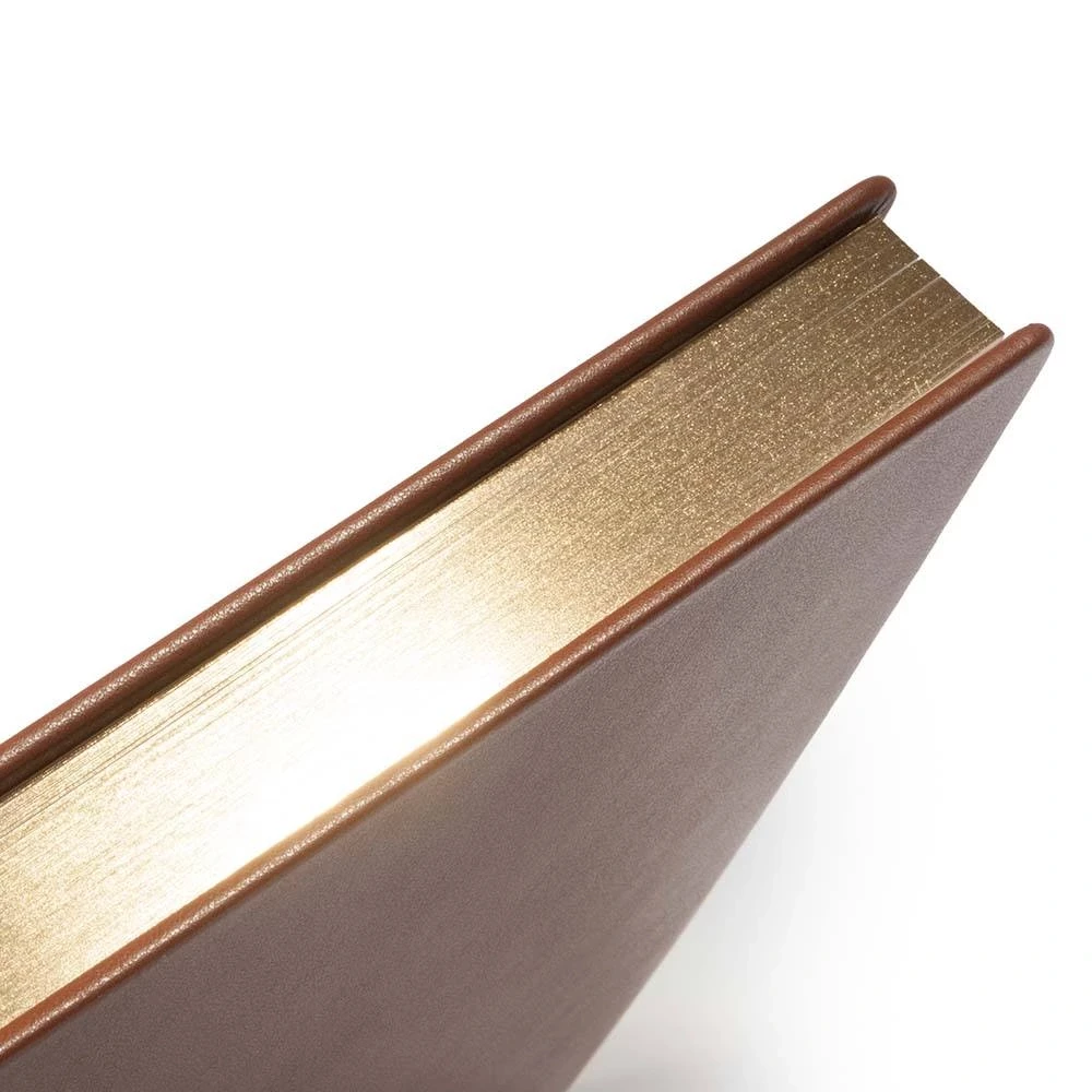 Guest Book with Gilt Edges, 144 pages, leather, A4, brandy