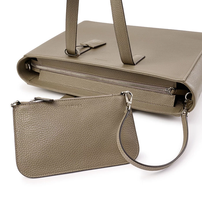 Business Shopper Tote Bag – Taupe Leather