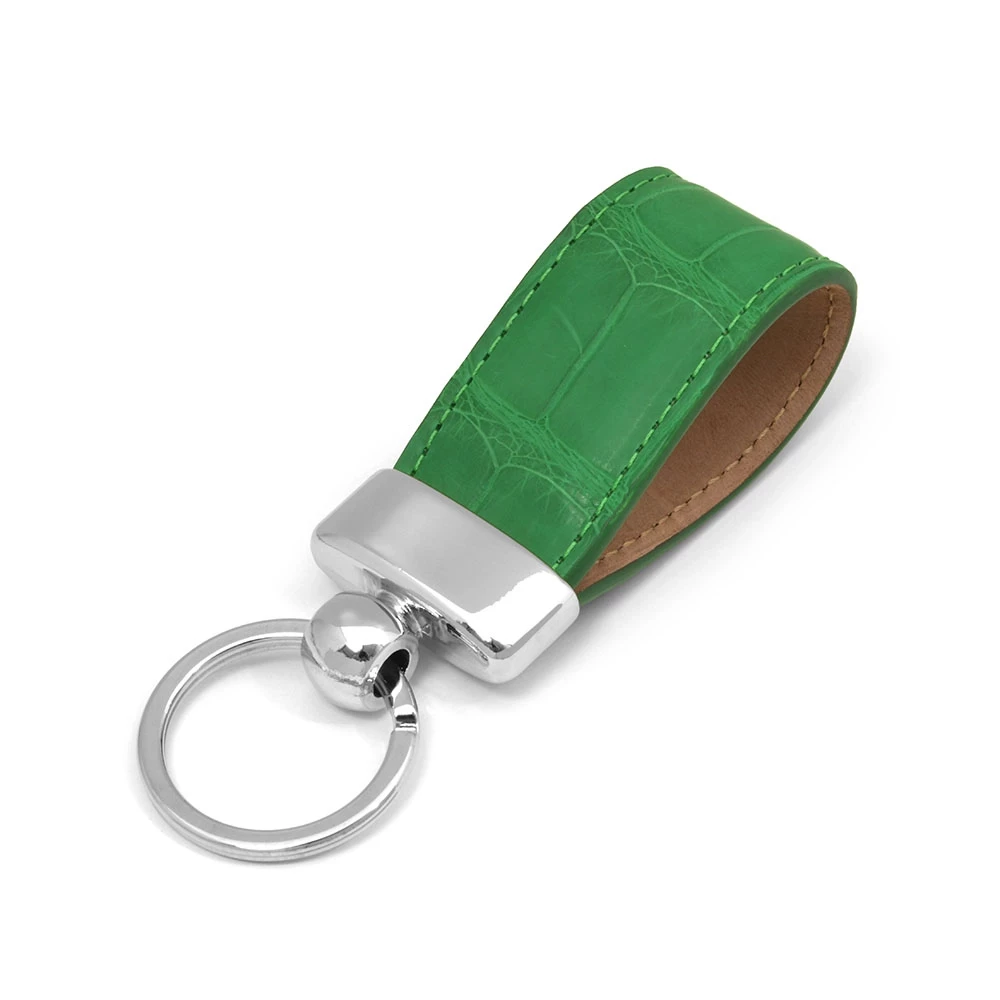 Key Ring, alligator leather, green