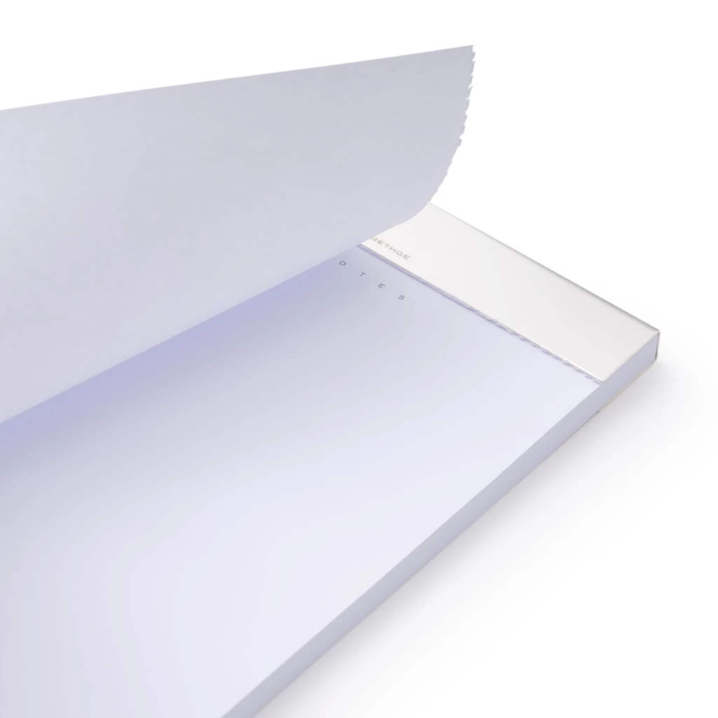 Notepad with Metal Bar, Silver Notes