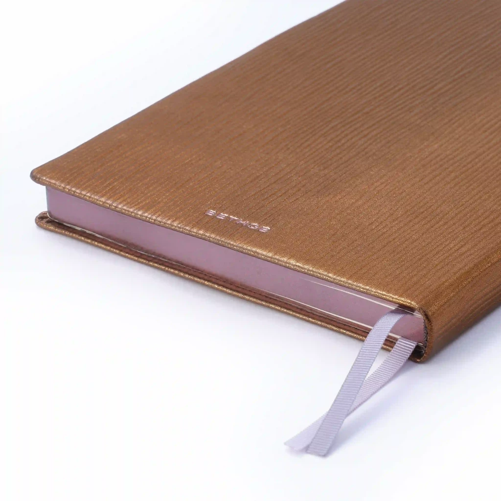 Notebook A5, leather, Bronze, ruled