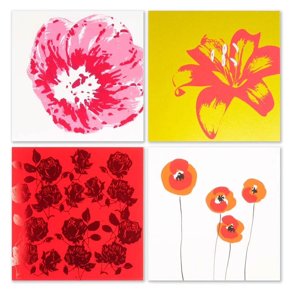 Greeting card set Flower Power with 8 folding cards
