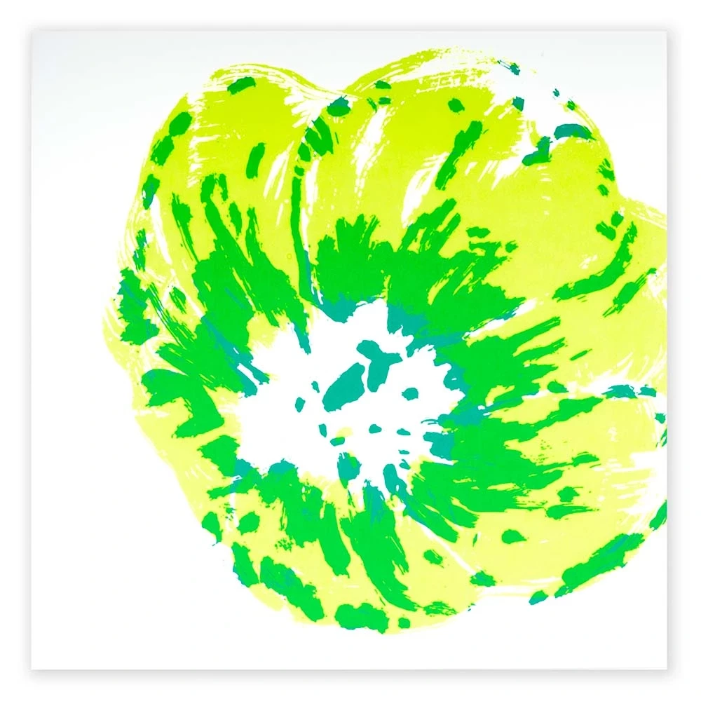 Neon Yellow Poppy Greeting Card