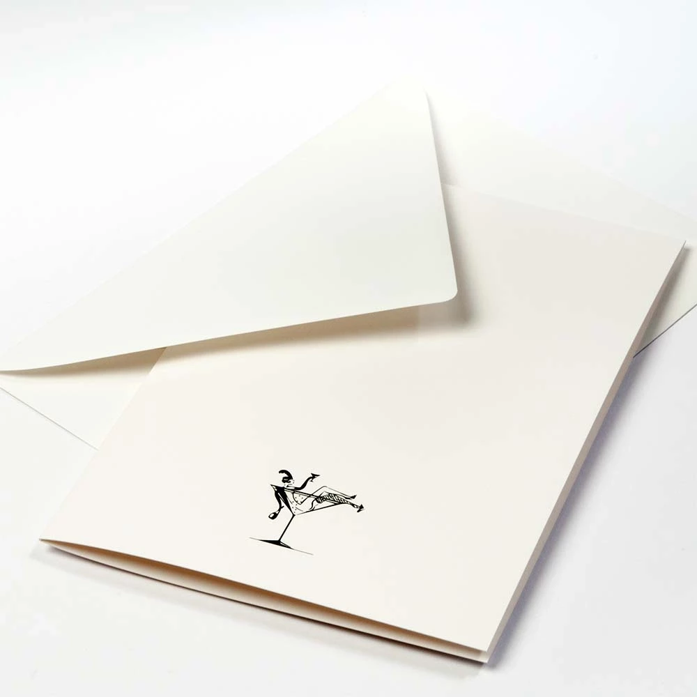 Greeting card lady in champagne black