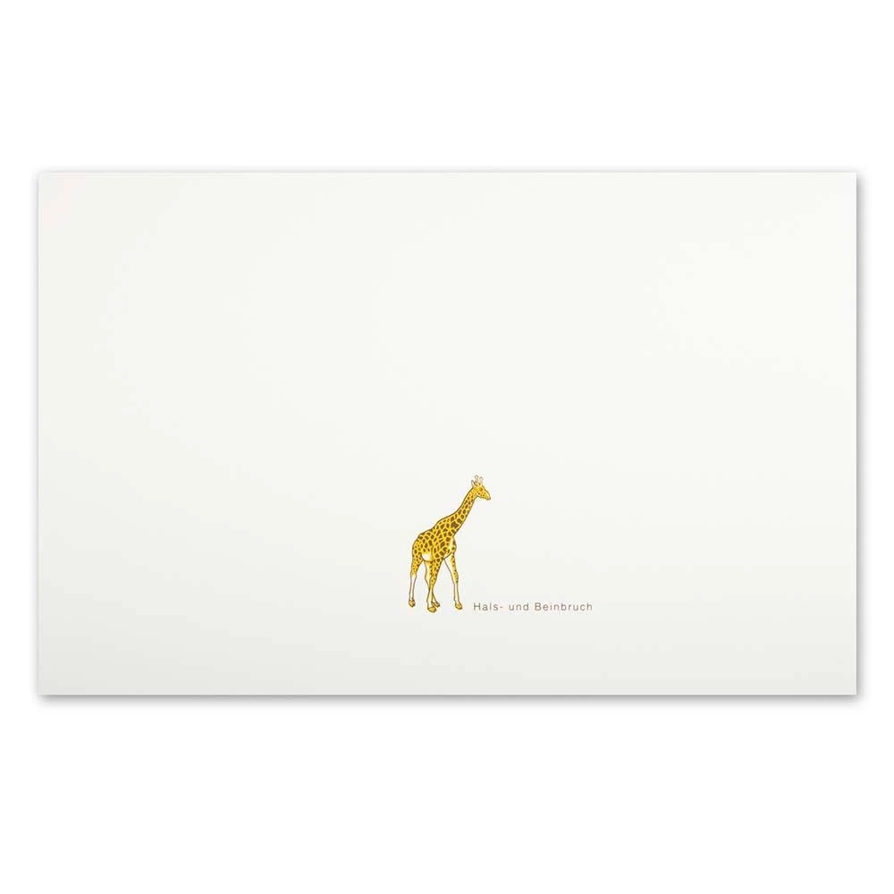 Greeting card giraffe Hals- und Beinbruch