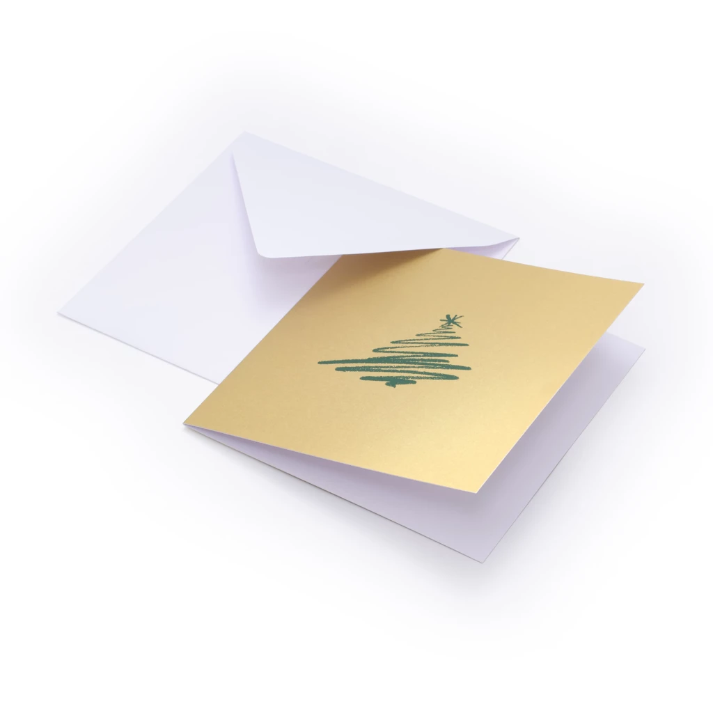 Christmas card fir tree drawing green