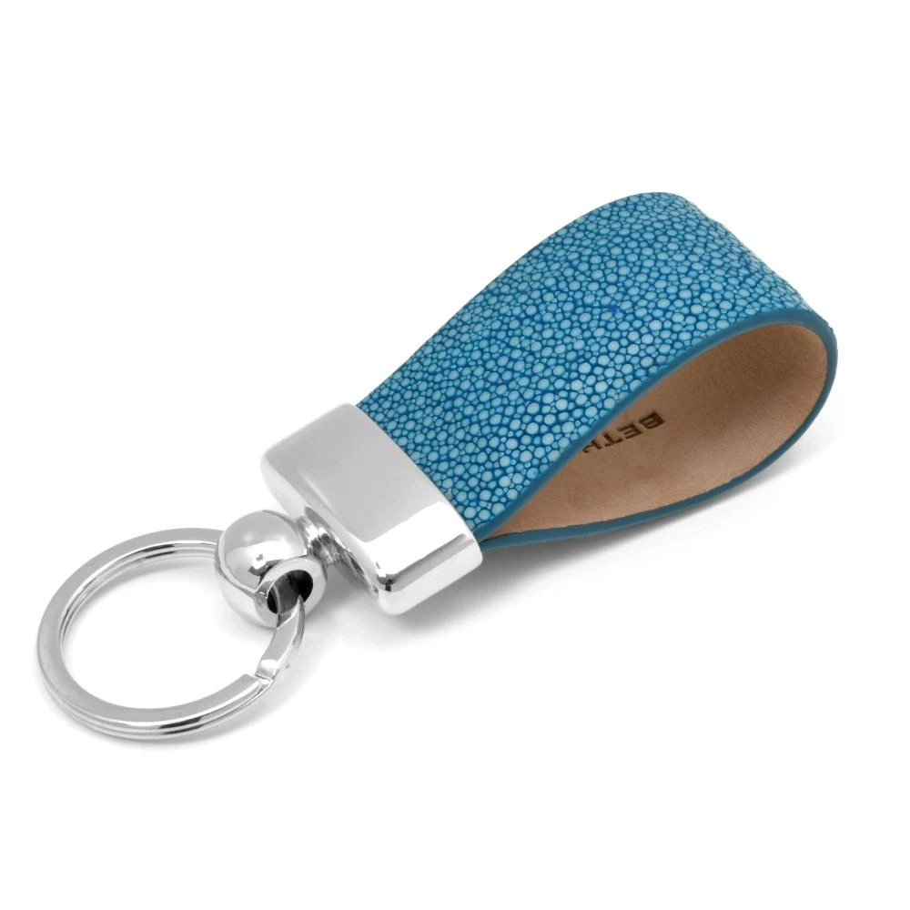Key Ring, stingray leather, turquoise