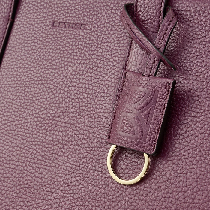 Business Shopper Tote Bag – Aubergine Leather