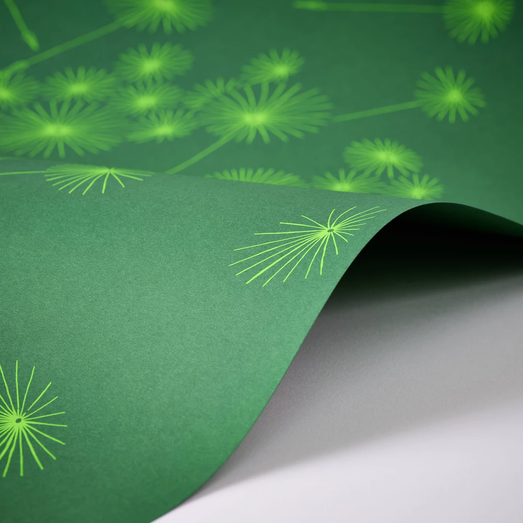Wrapping paper dandelion green 50 x 70 cm, 3 sheets