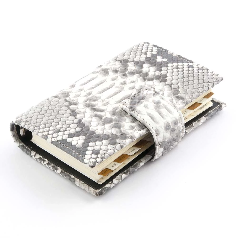 Pocket Organiser, python leather, black/white