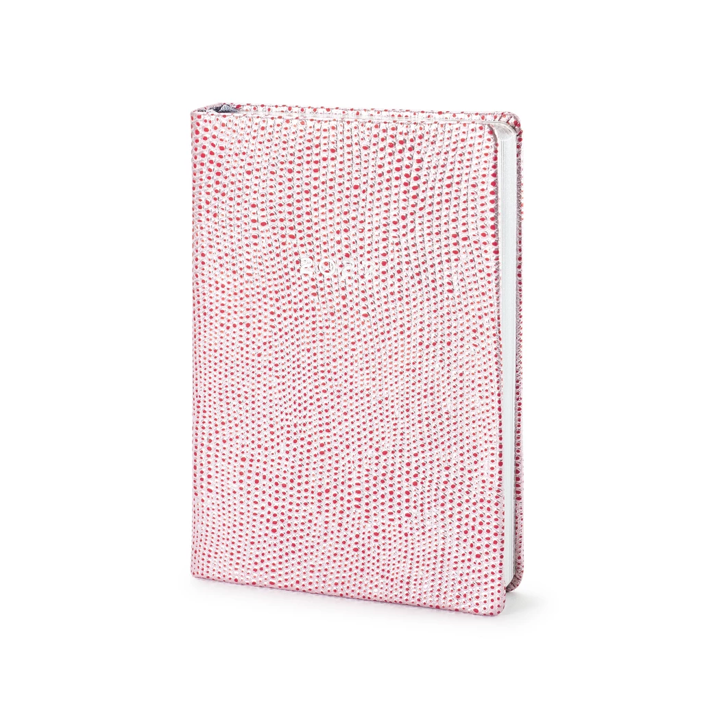 Pocket Daily Planner 2027 - One Day Per Page - Leather - Silver Red - 9.5 x 13 cm