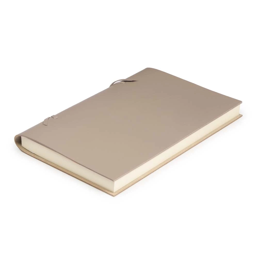 Sketchbook Quadernone, leather, large, taupe