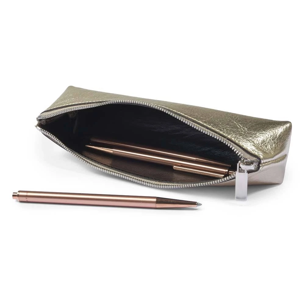Pencil Case, leather Mos, platinum