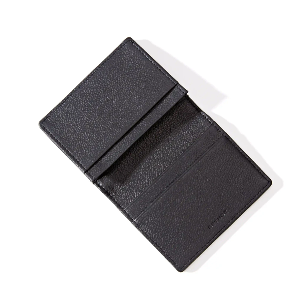 Card Wallet, 3 cc, Kollektion  1977, leather, bifold, granite