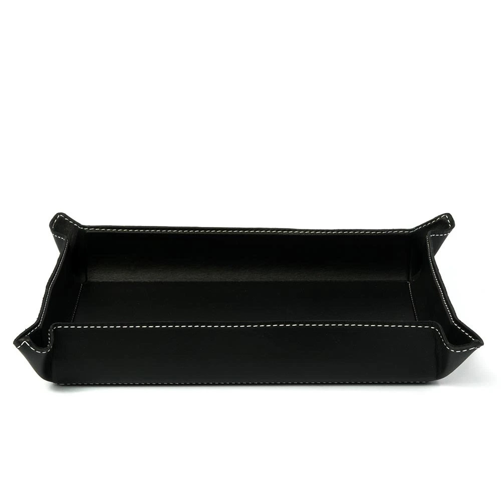 Valet tray rectangular, leather, 32 x 24 cm